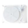 An overhead photo of the Transparent Turntable white edition.