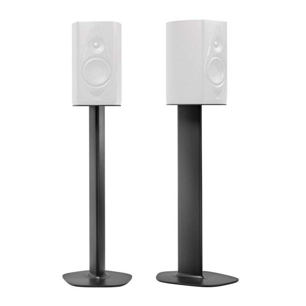 A pair of Duetto speaker stand with the Sonus Faber Sonetto bookshelf speakers placed on them.